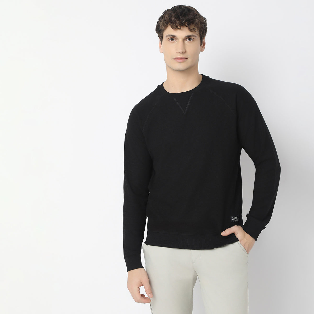 Regular Fit Solid Sweat Tees