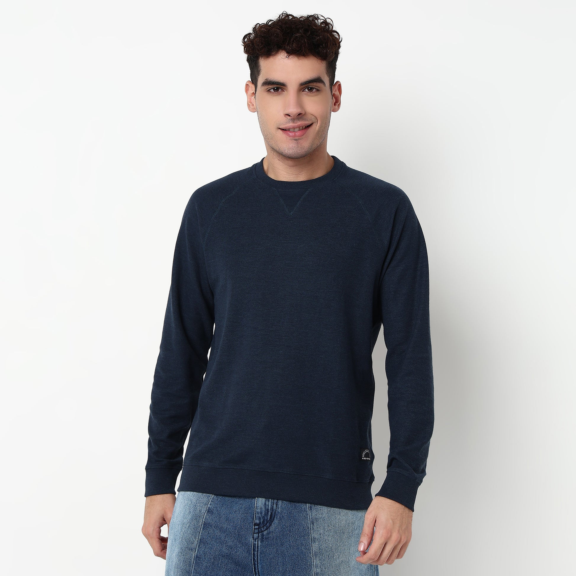 Buy Men Regular Fit Solid Raglan Sleeve Sweat Tee  - Style Union