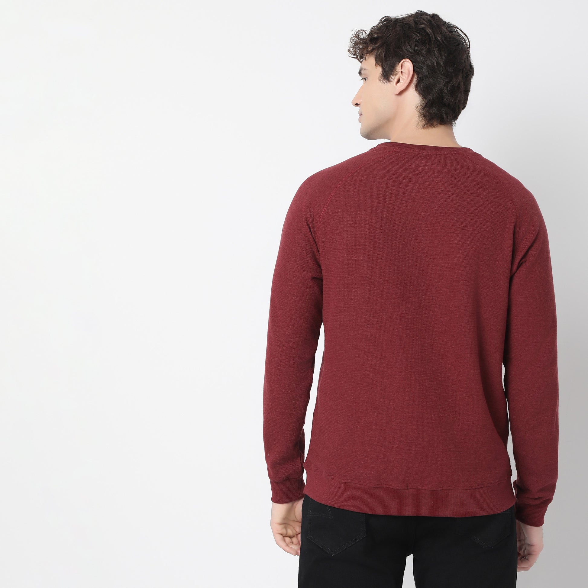 Buy Men Regular Fit Solid Raglan Sleeve Sweat Tee  - Style Union