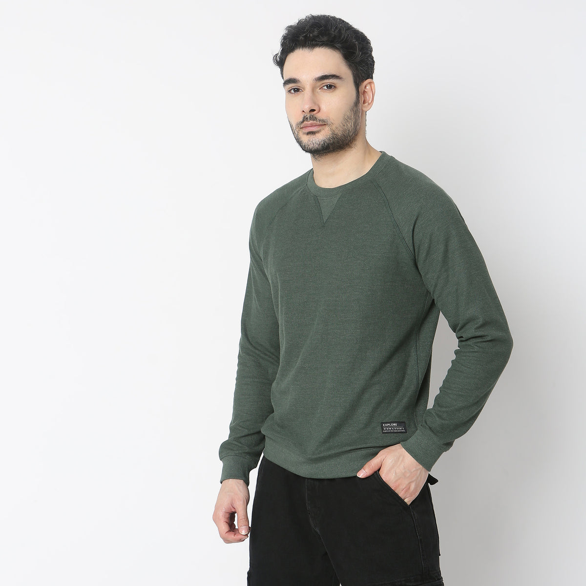 Regular Fit Solid Sweat Tees