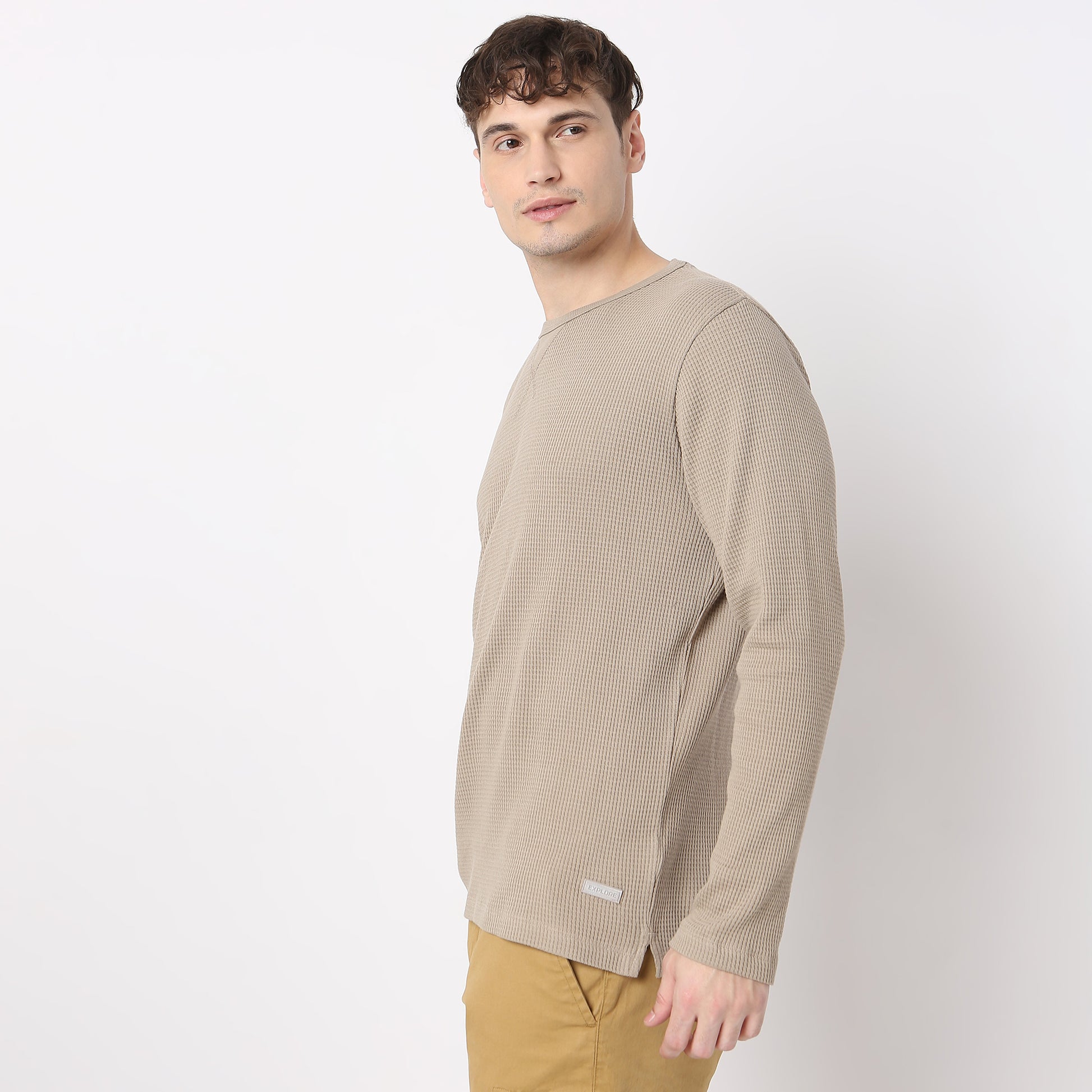 Modern Explorer Camper Crew Neck Structured Full Sleeve T-Shirt