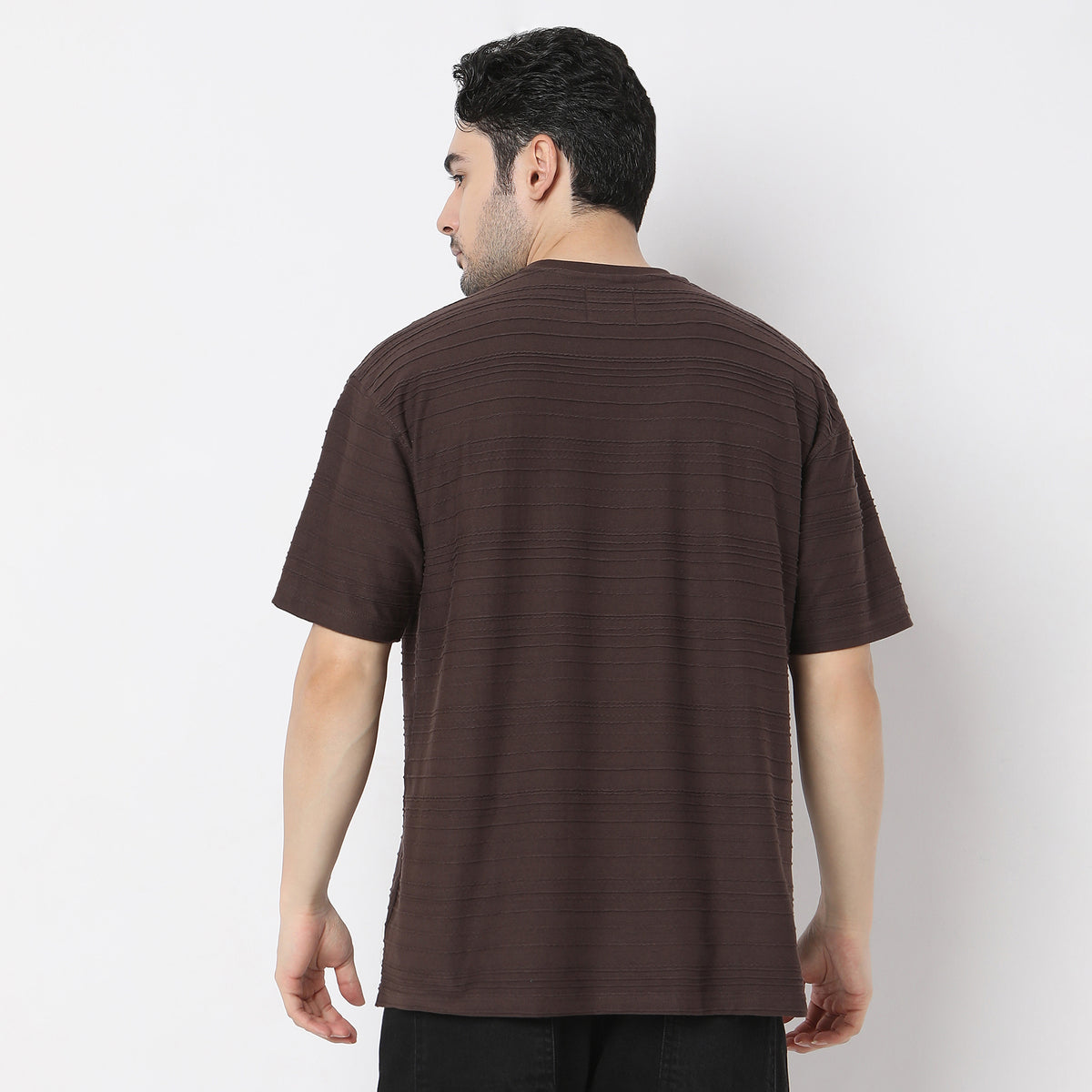 Oversize Structured Crew Neck Modern Explorer Baggy T-Shirt