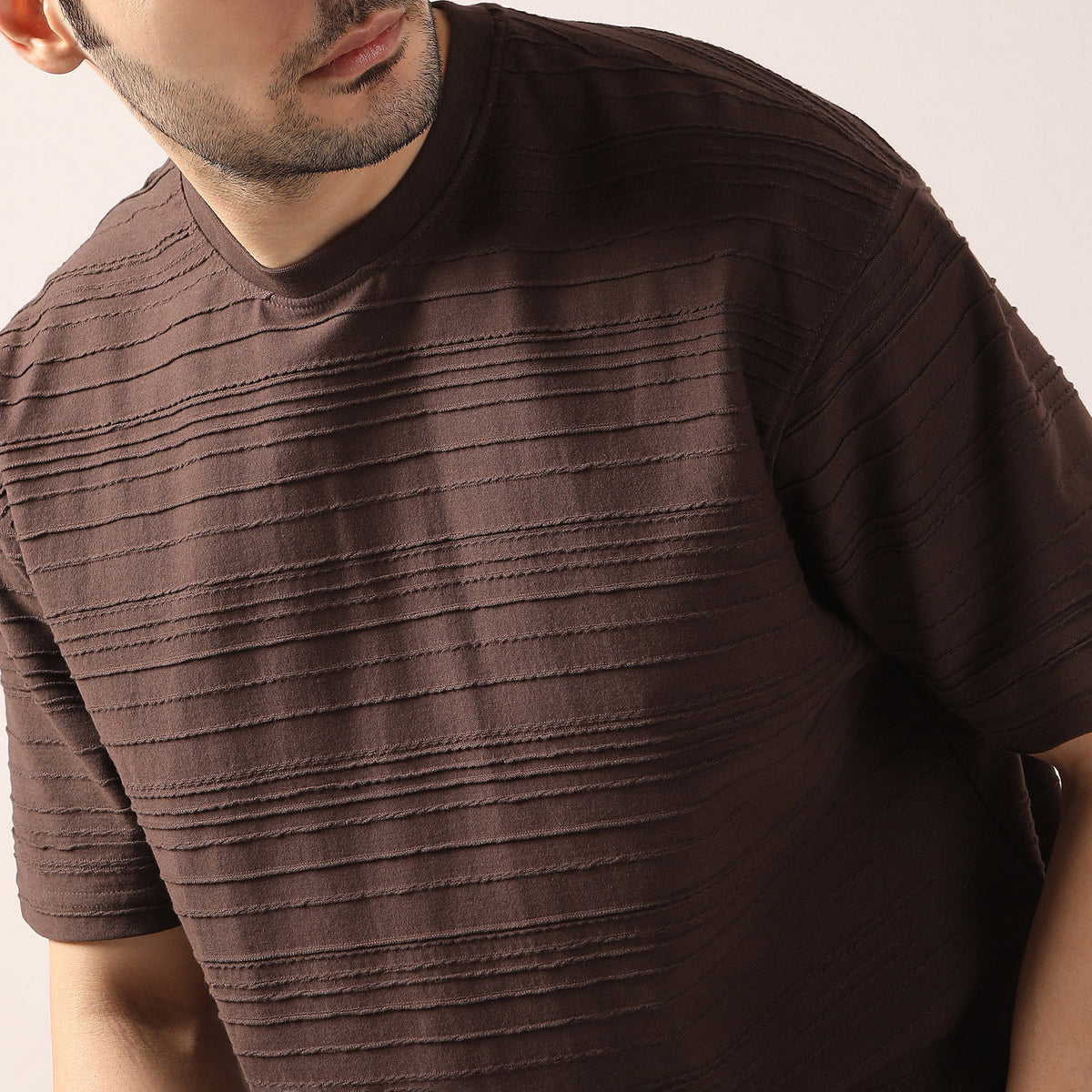 Oversize Structured Crew Neck Modern Explorer Baggy T-Shirt