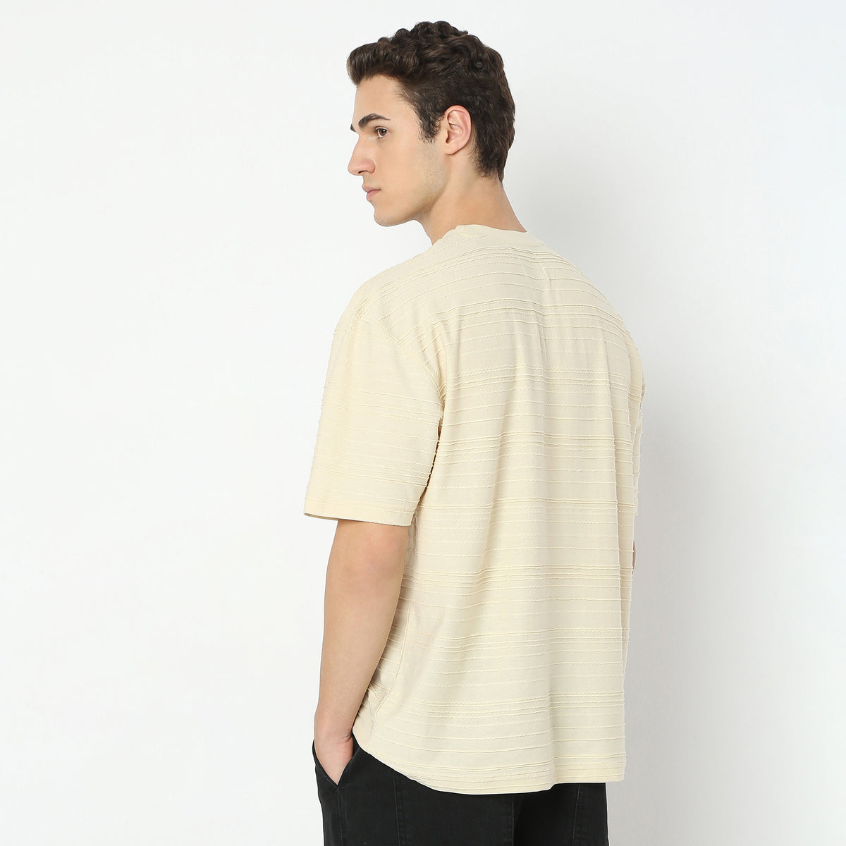 Oversize Structured Crew Neck Modern Explorer Baggy T-Shirt