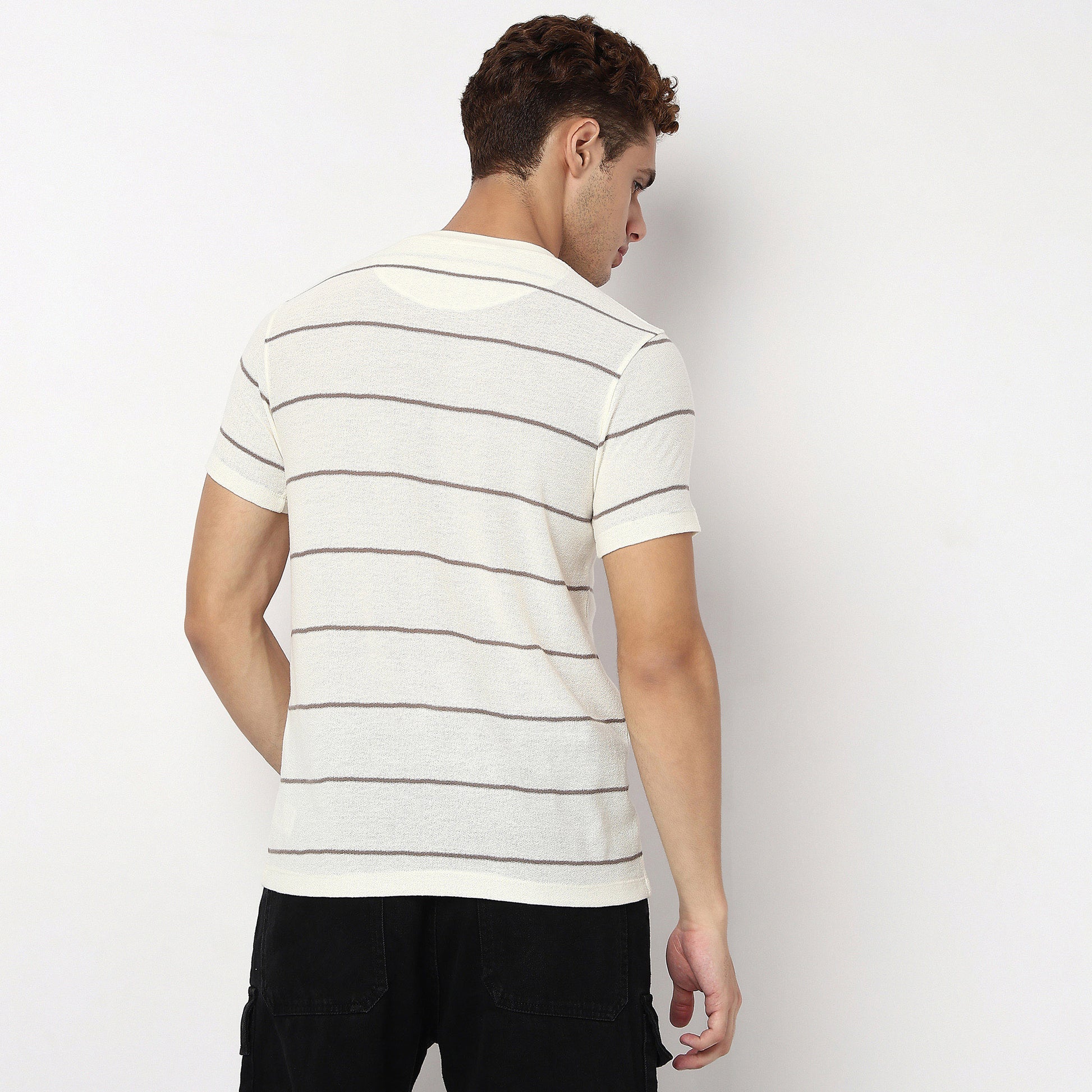Regular Fit Striped Crew Neck T-Shirt