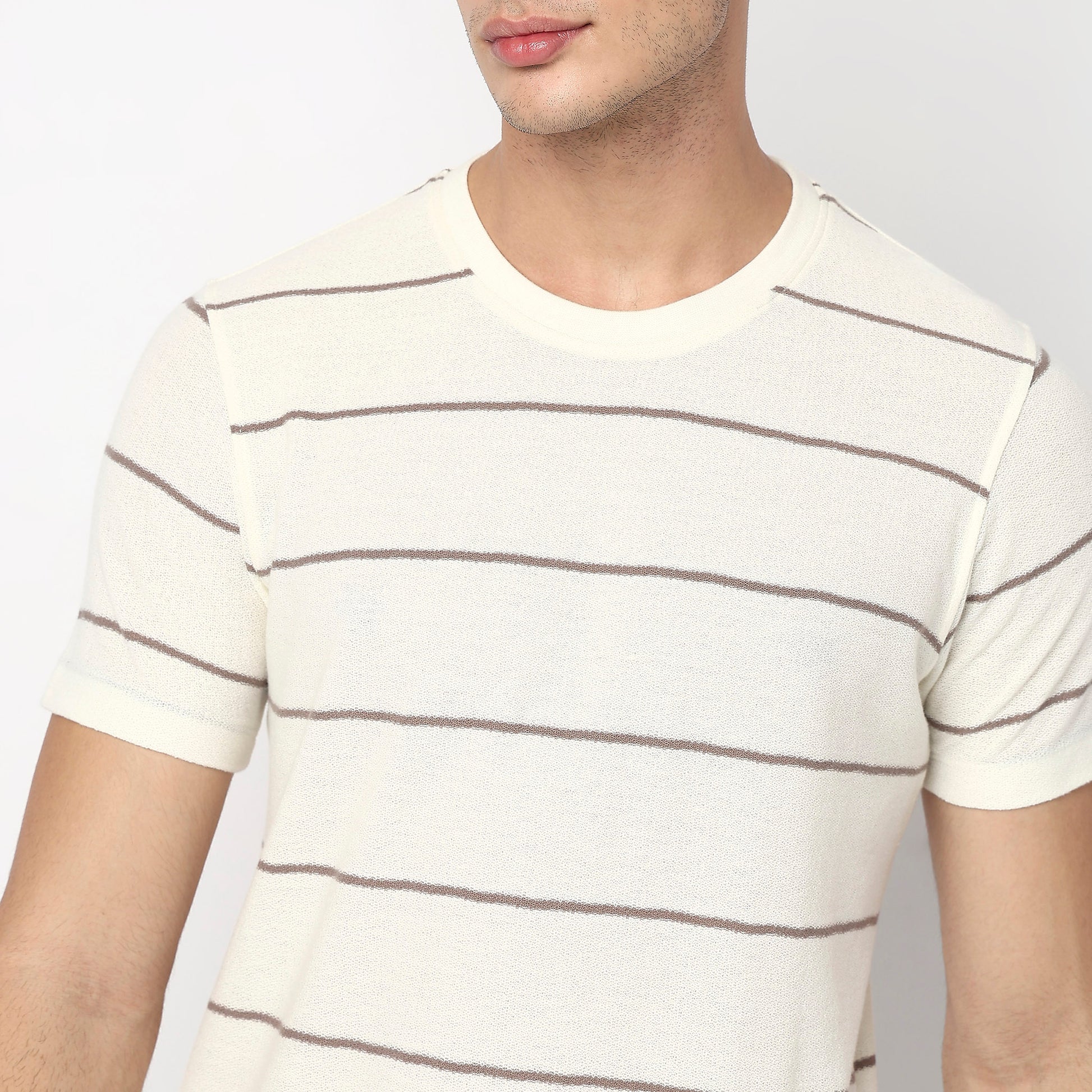 Regular Fit Striped Crew Neck T-Shirt