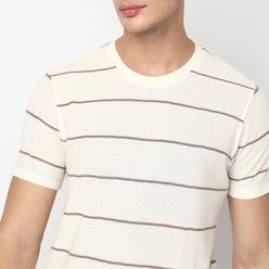 Regular Fit Striped Crew Neck T-Shirt