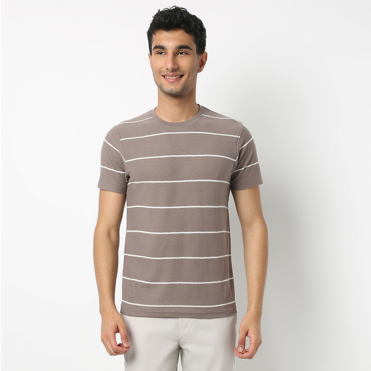 Regular Fit Striped Crew Neck T-Shirt