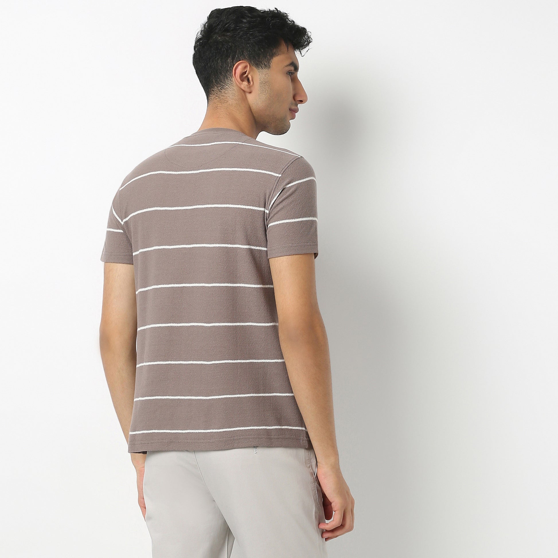 Regular Fit Striped Crew Neck T-Shirt