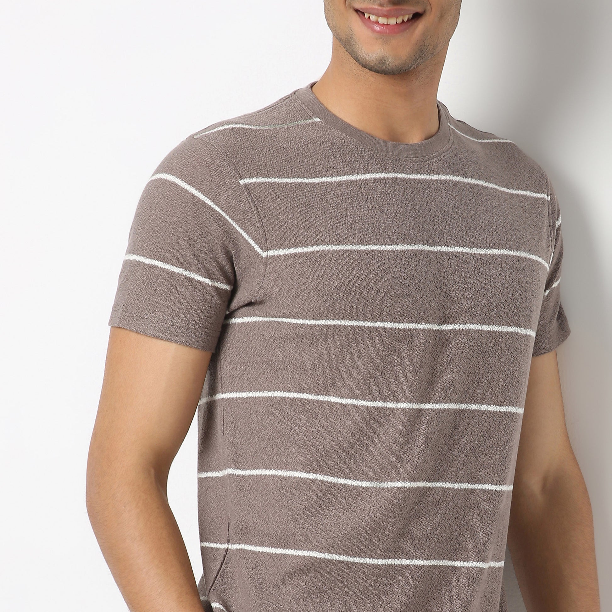 Regular Fit Striped Crew Neck T-Shirt