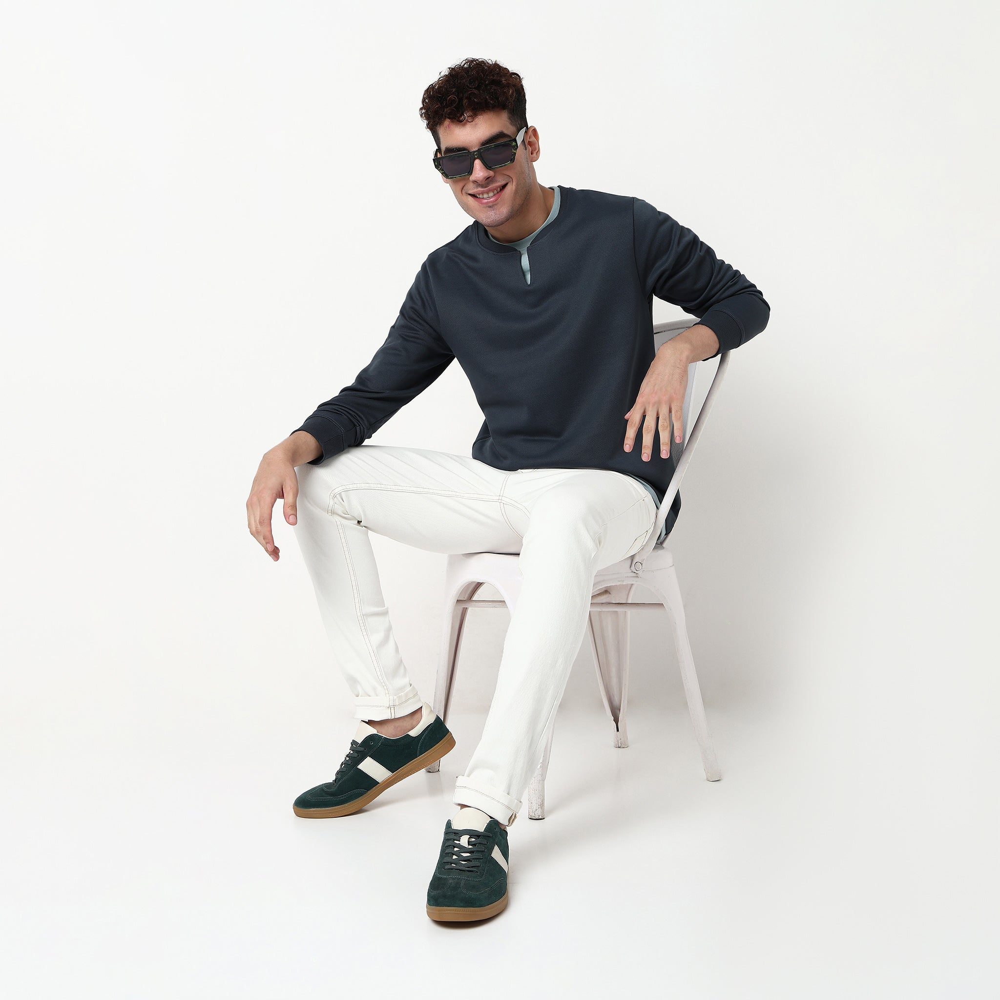 Henley Neck Cotton Polyester T-Shirt