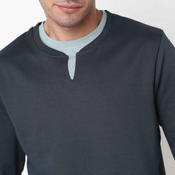 Henley Neck Cotton Polyester T-Shirt