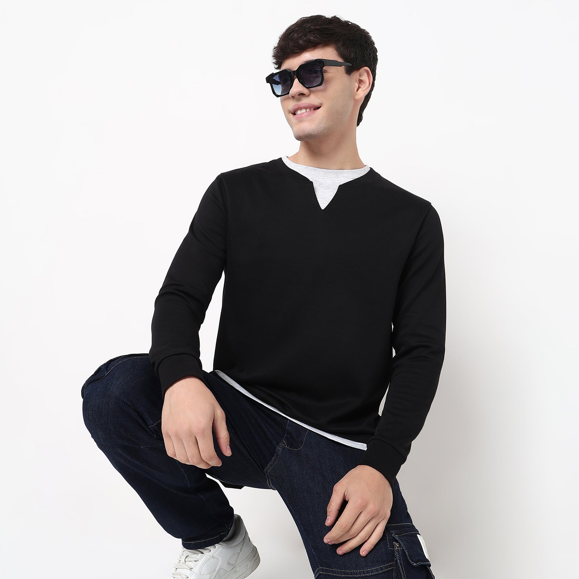 Henley Neck Cotton Polyester T-Shirt