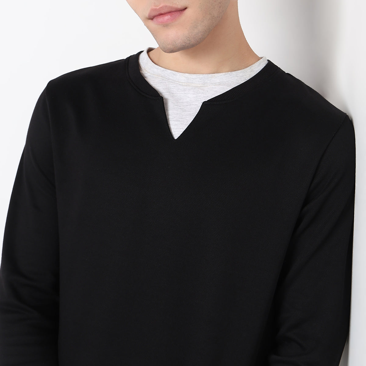 Order Now Men Solid Henley Neck Regular Fit Casual Wear Varsitee by Style Union
