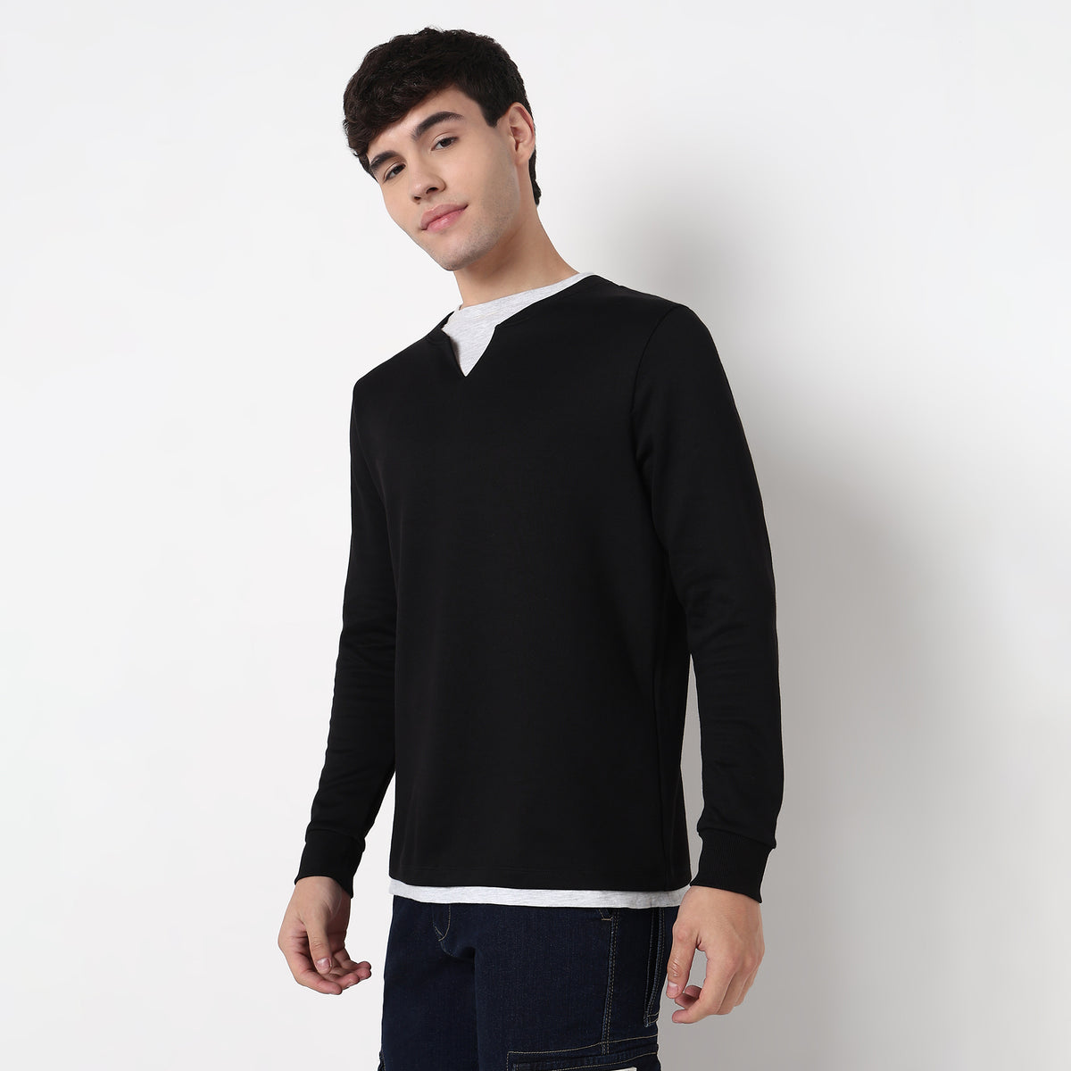 Order Now Men Solid Henley Neck Regular Fit Casual Wear Varsitee by Style Union