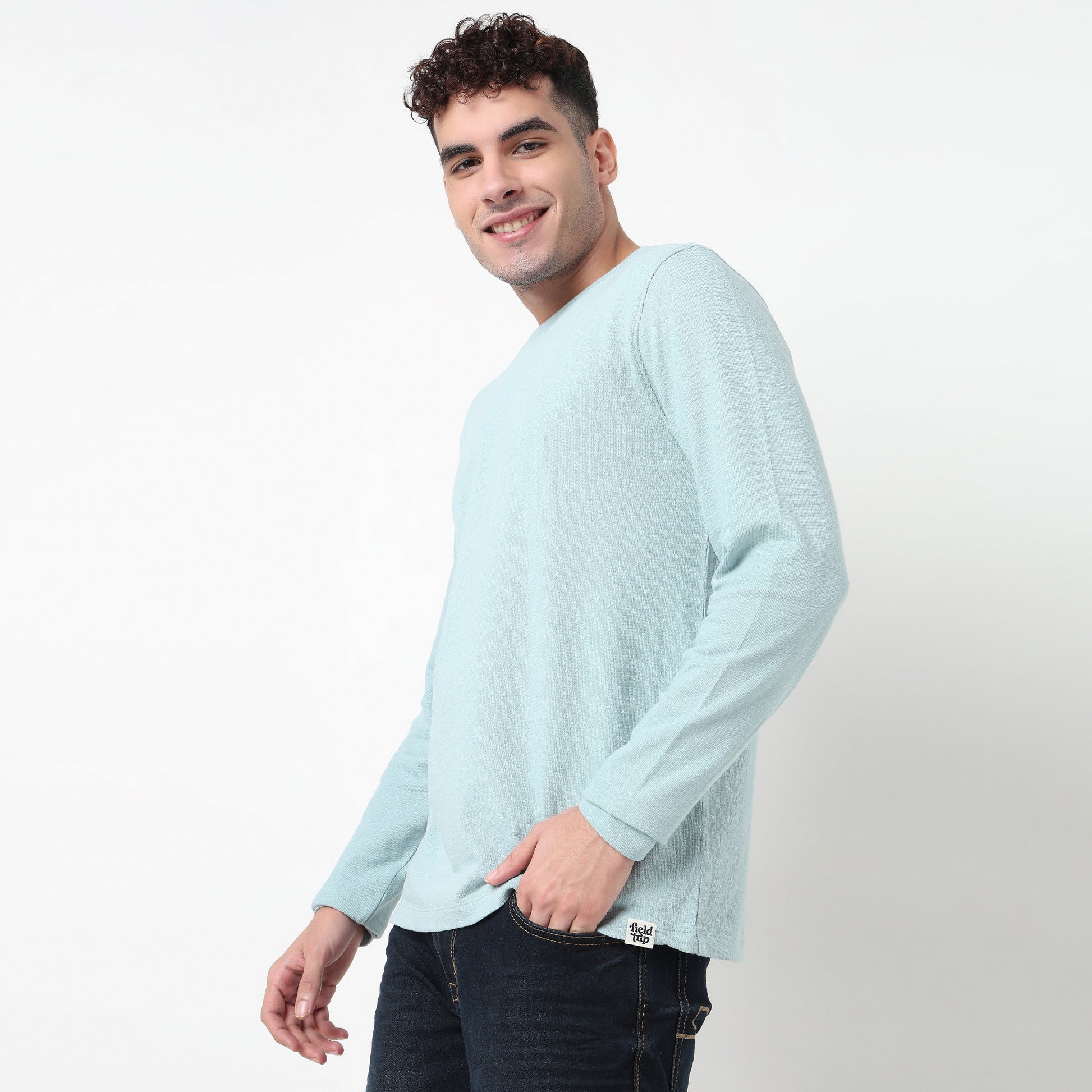 Buy Men Regular Fit Structured Full Sleeve T-Shirt  - Style Union