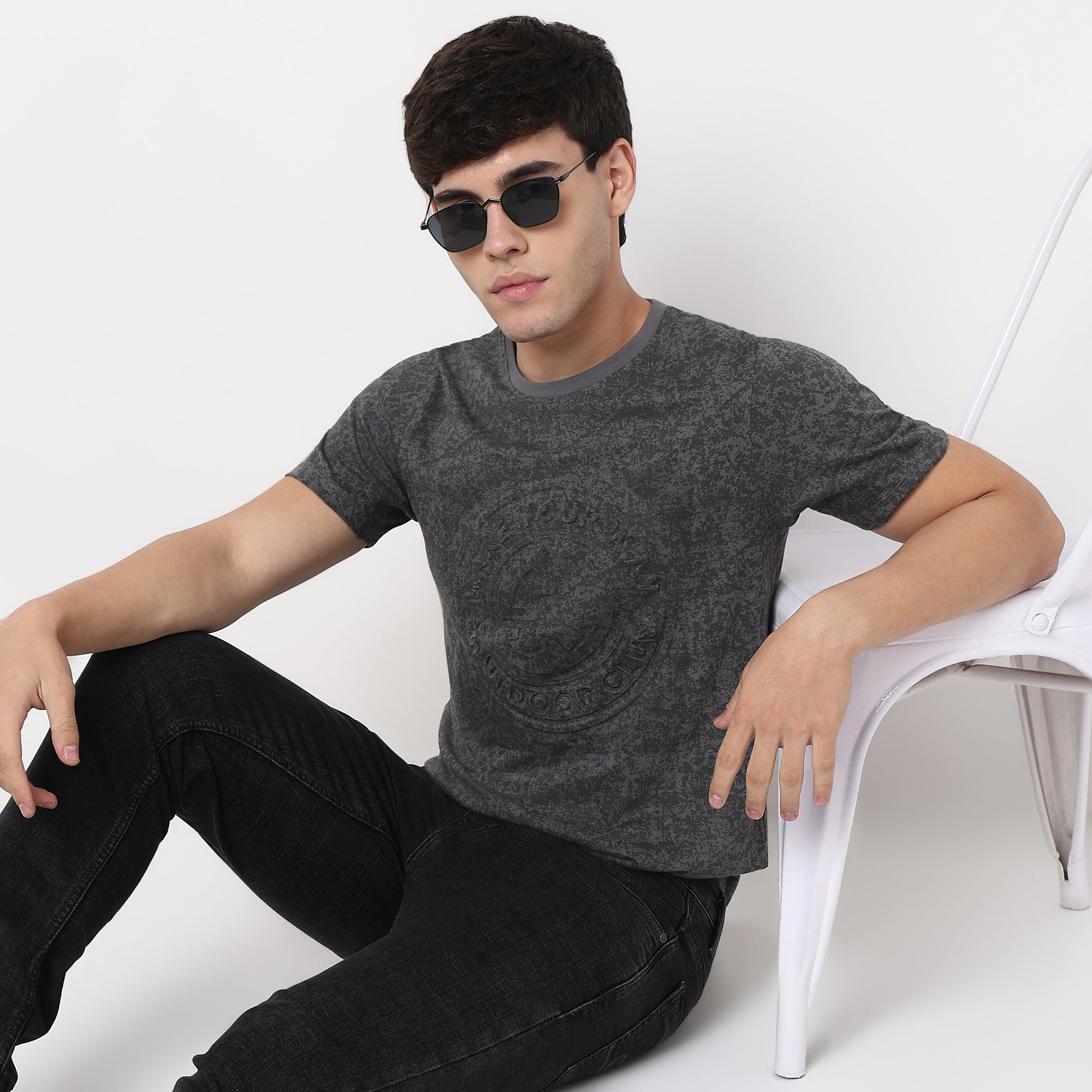 Buy Men Regular Fit All Over Print Half Sleeve T-Shirt  - Style Union