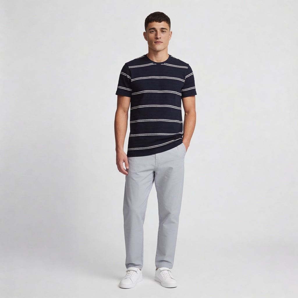 Striped Crew Neck Bae T-Shirt