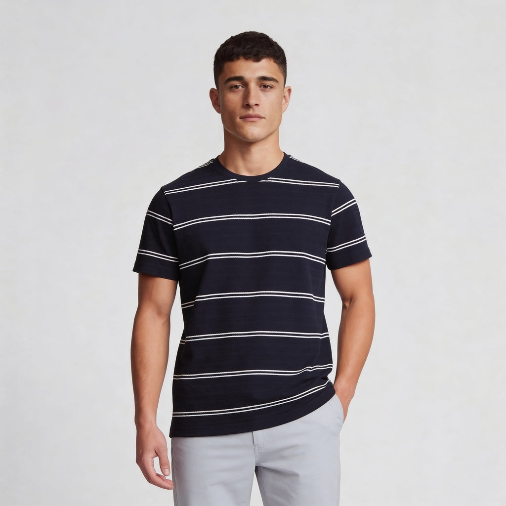 Striped Crew Neck Bae T-Shirt