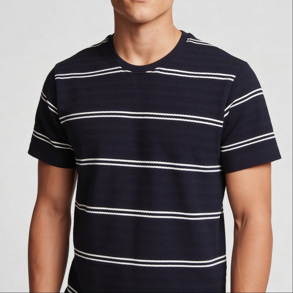 Striped Crew Neck Bae T-Shirt