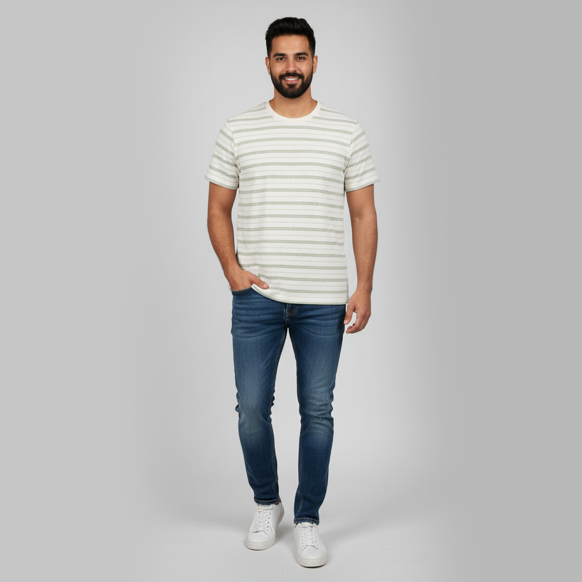 Crew Neck Striped T-Shirt