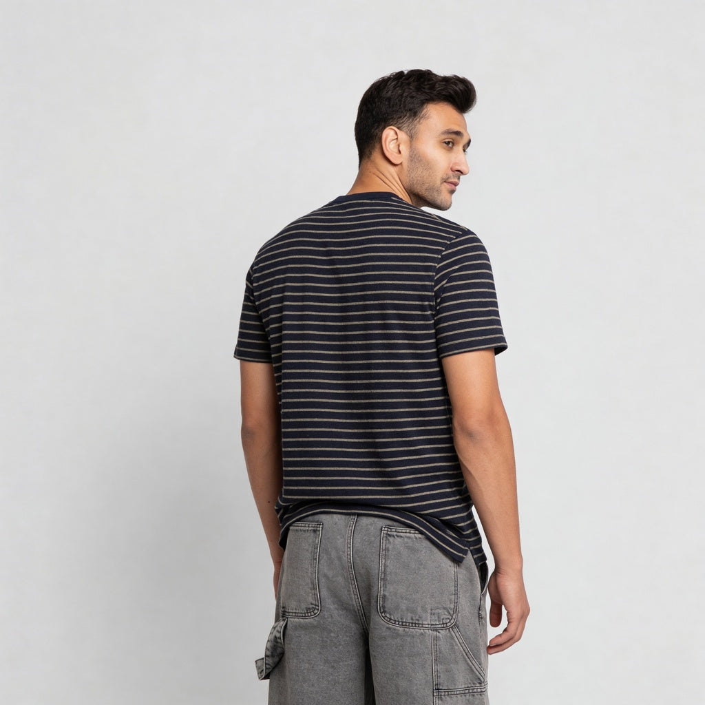 Striped Crew Neck Bae T-Shirt