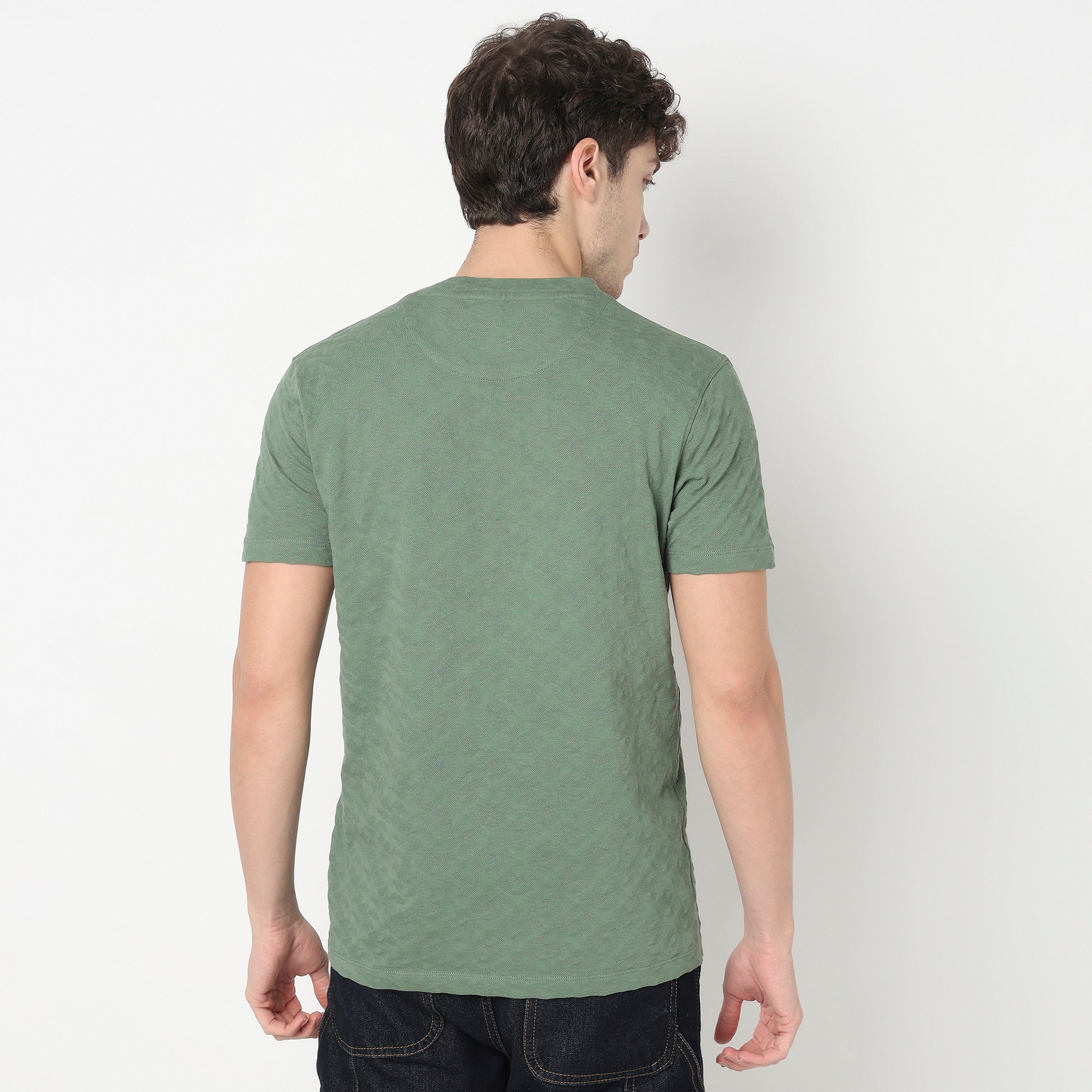Structured Crew Neck Camper T-Shirt