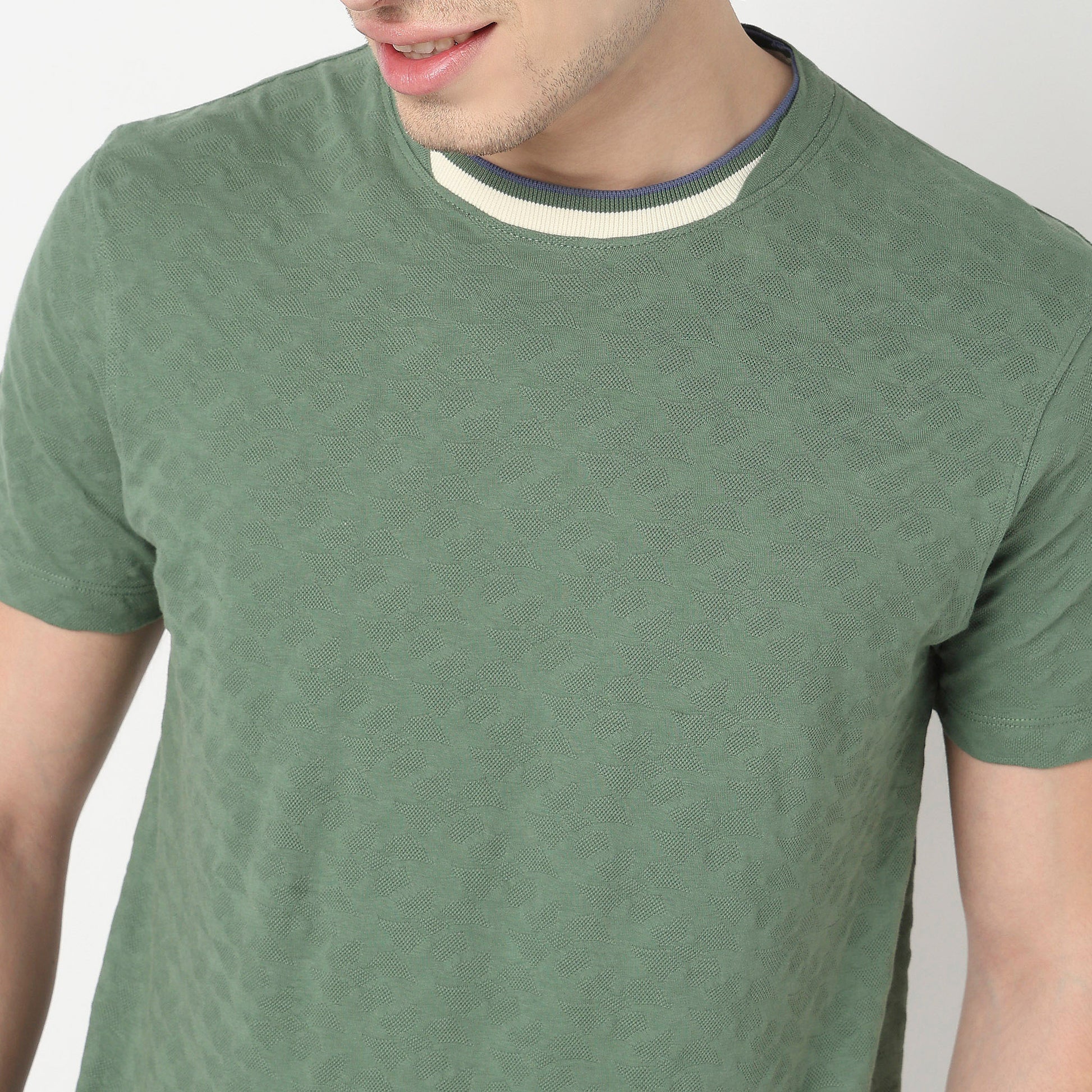 Structured Crew Neck Camper T-Shirt