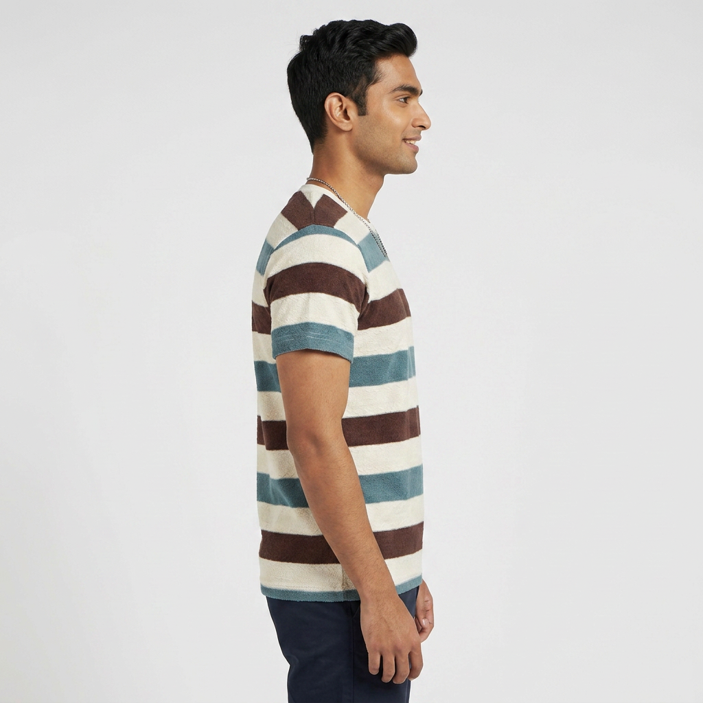 Striped Crew Neck Bae T-Shirt