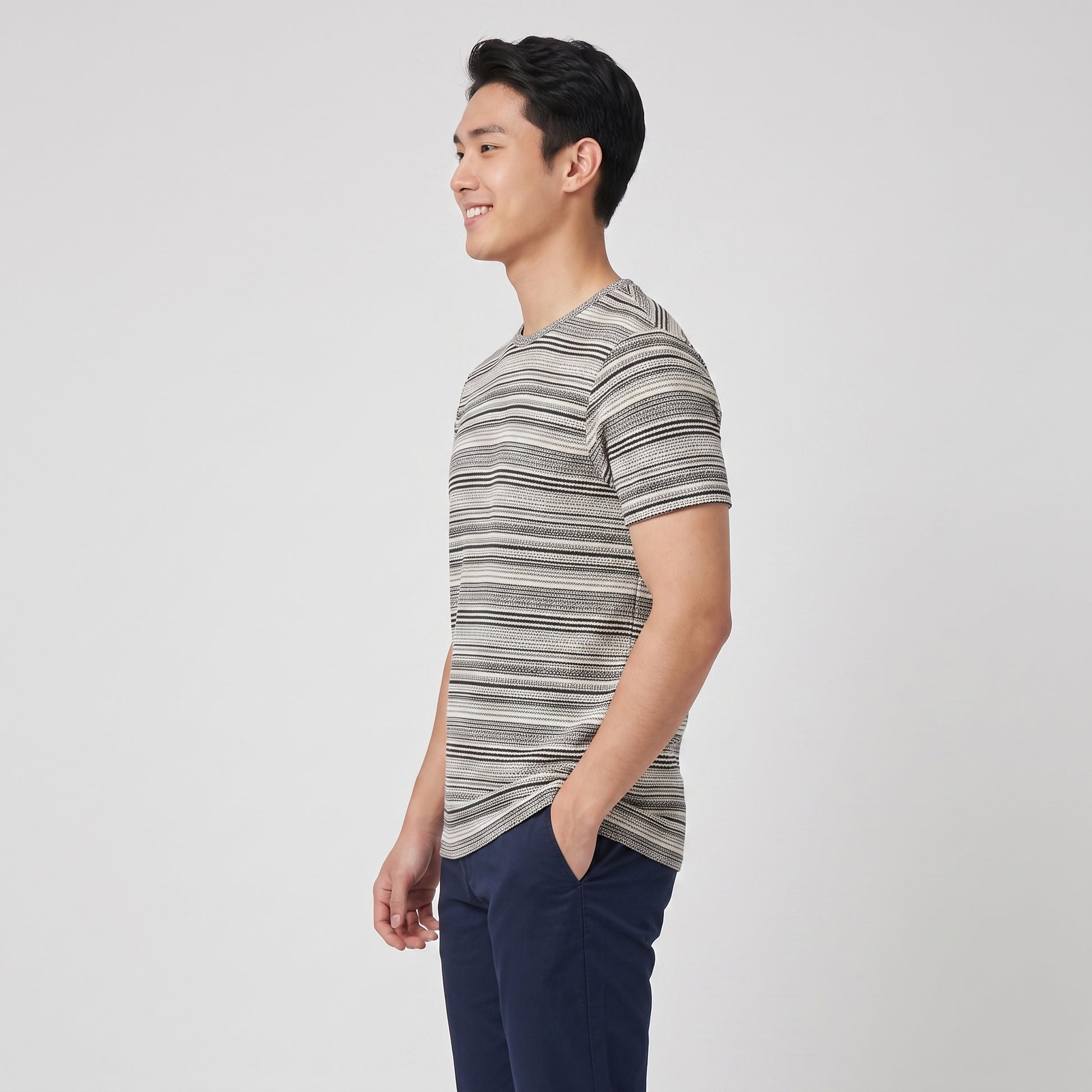 Striped Crew Neck Bae T-Shirt