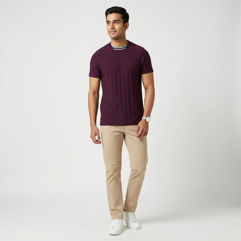Structured Crew Neck Camper T-Shirt