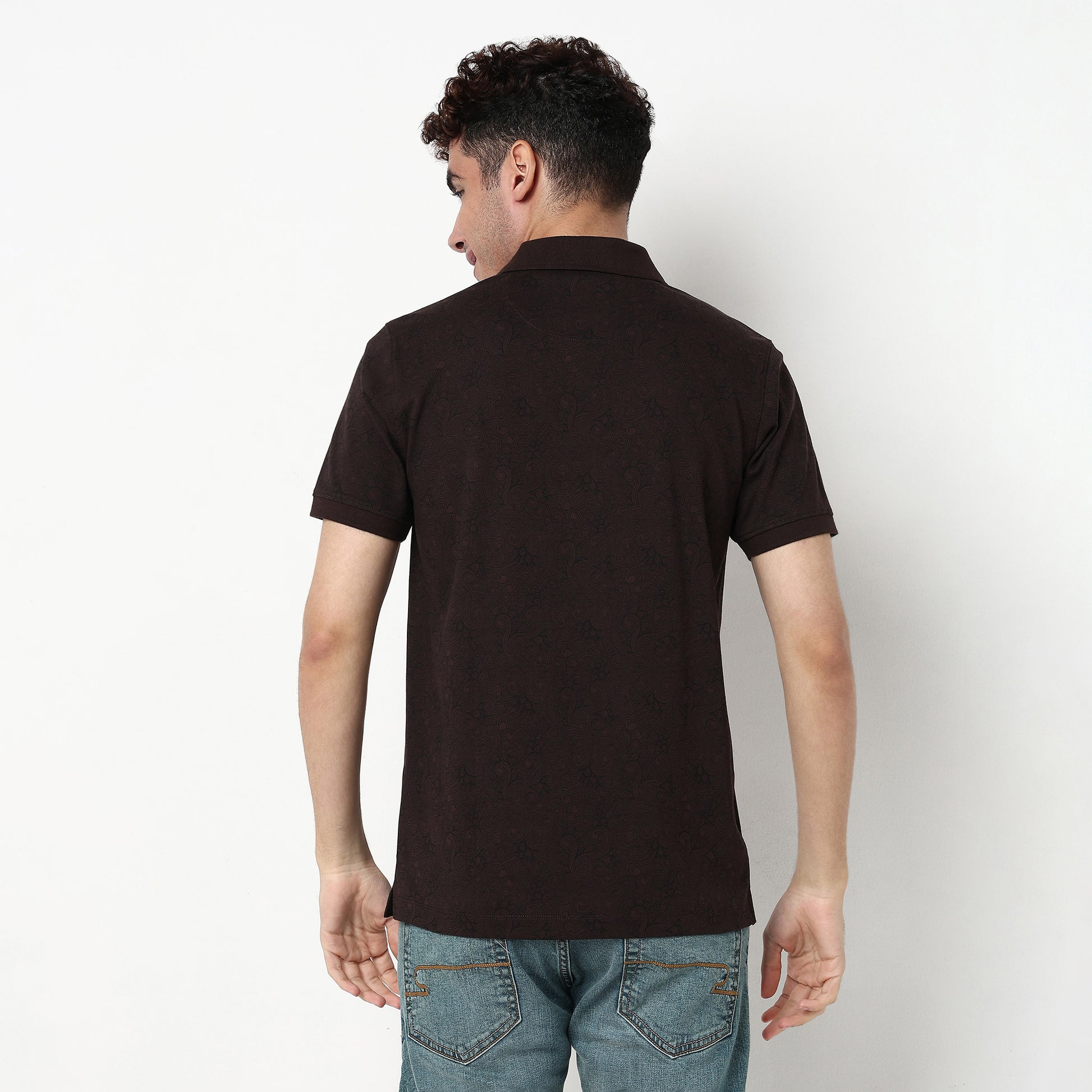 All Over Print Cotton Spandex Polo T-Shirt