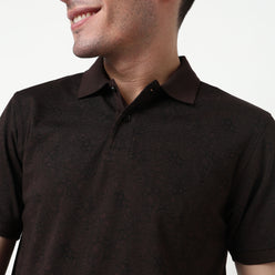 All Over Print Cotton Spandex Polo T-Shirt