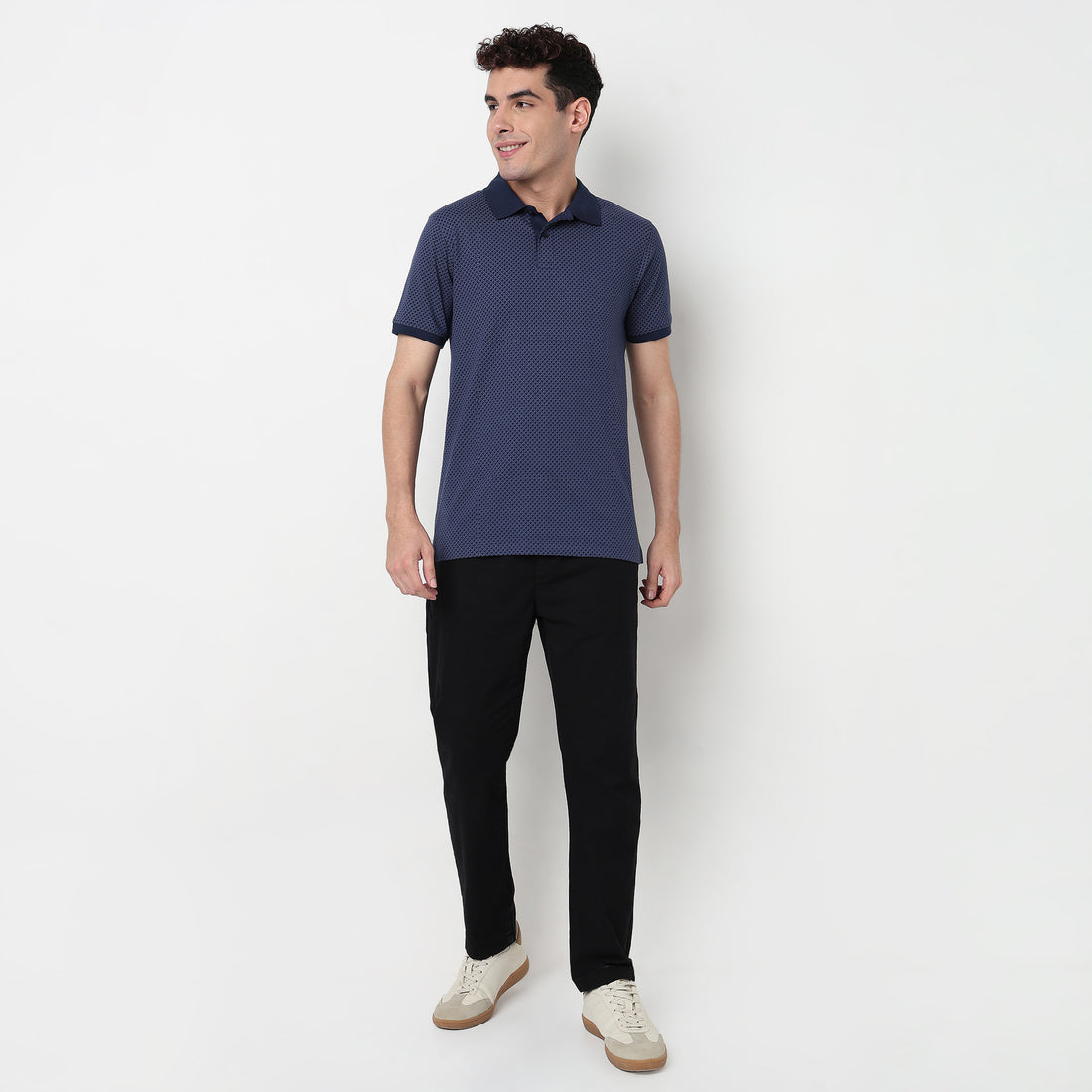 Buy Men Regular Fit All Over Print Half Sleeve Polo T-Shirt  - Style Union