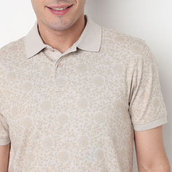 Buy Men Regular Fit All Over Print Half Sleeve Polo T-Shirt  - Style Union