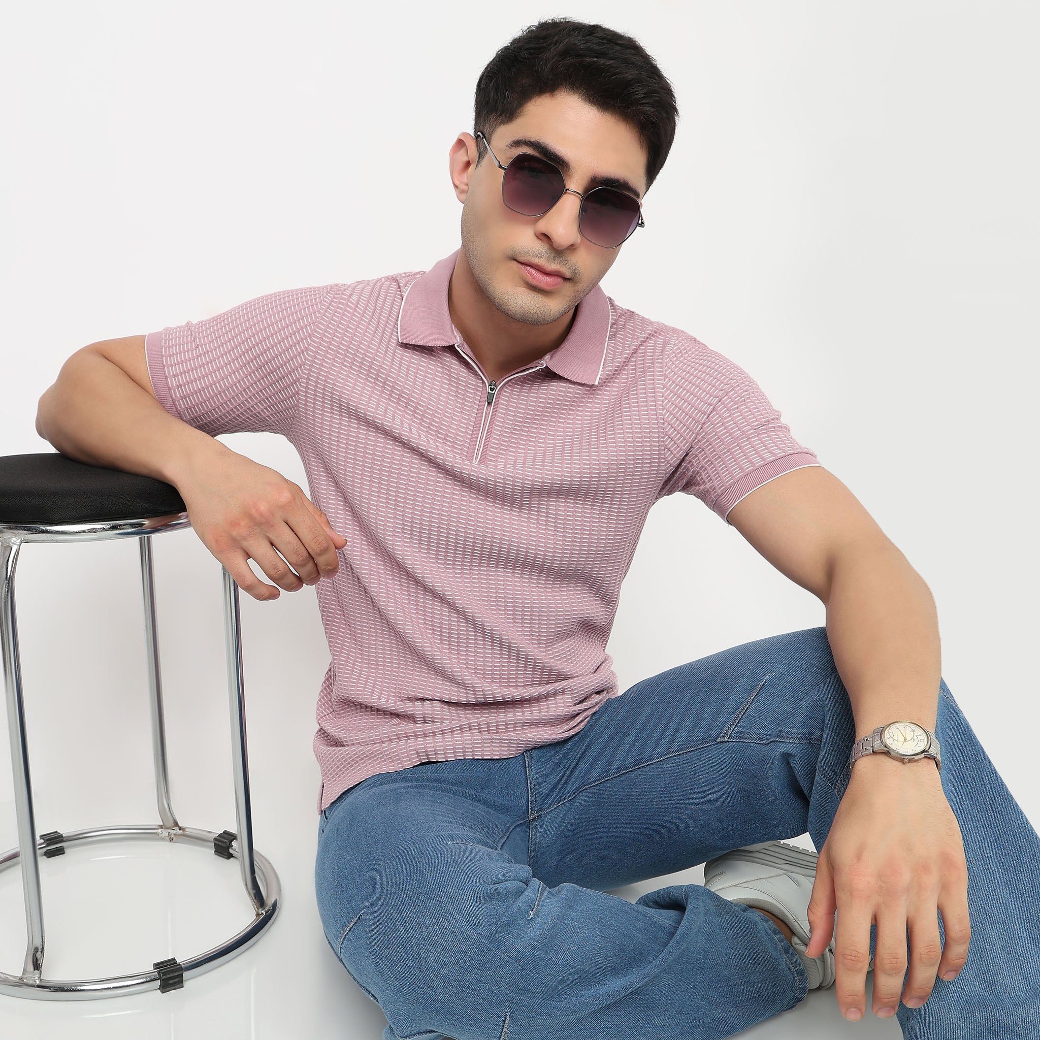 Structured Aviator Polo T-Shirt