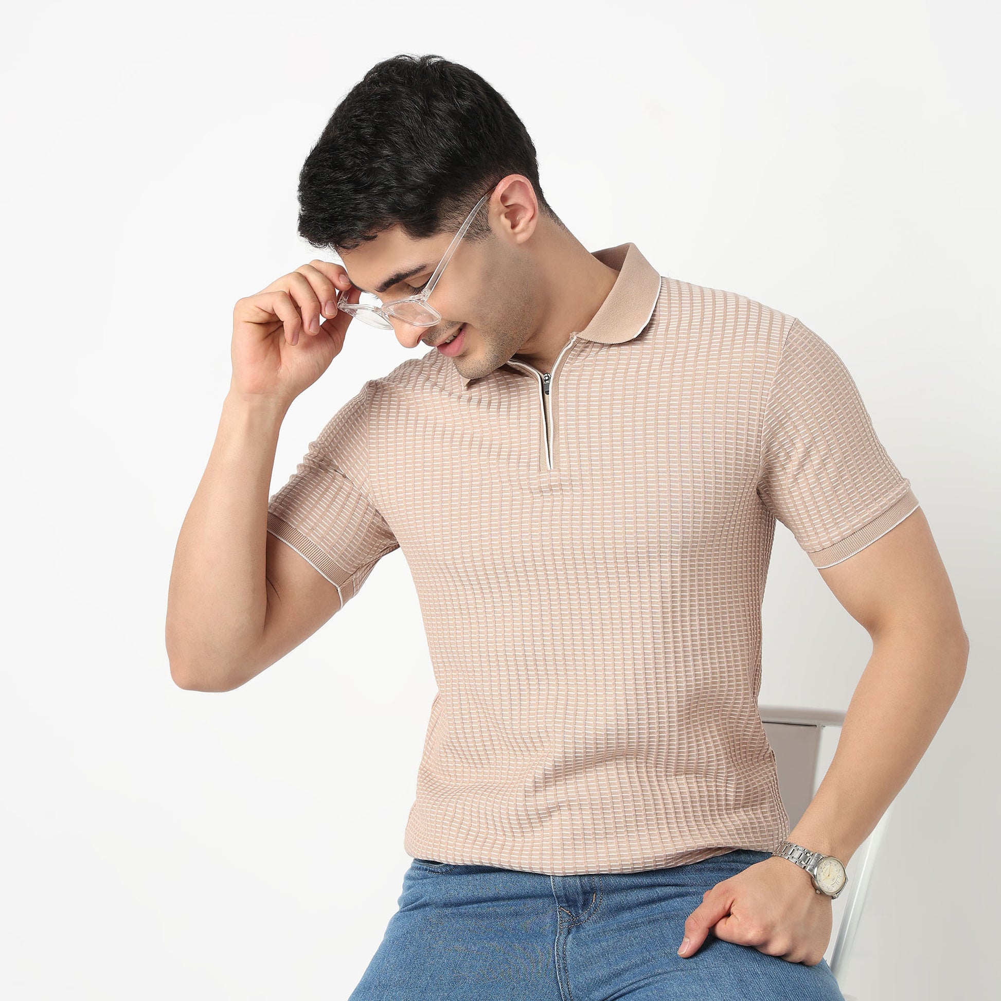 Structured Aviator Polo T-Shirt