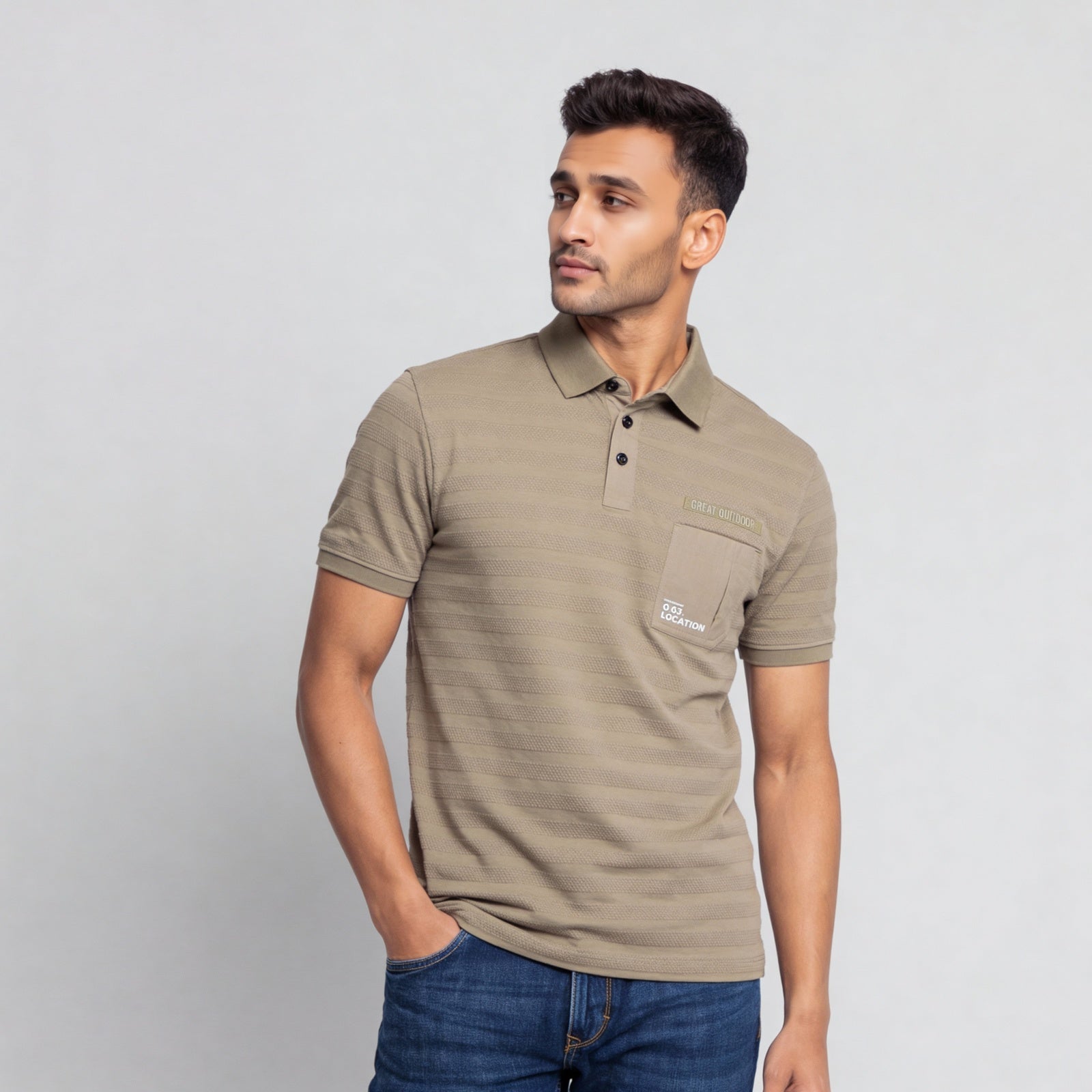 Cotton Milita Polo T-Shirt