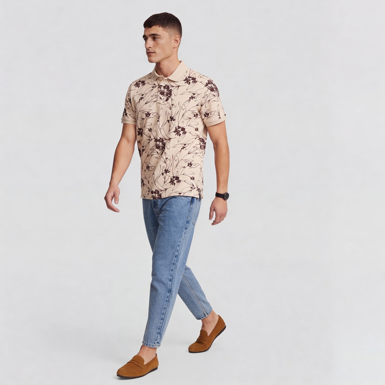 Impression Polo Neck T-Shirt