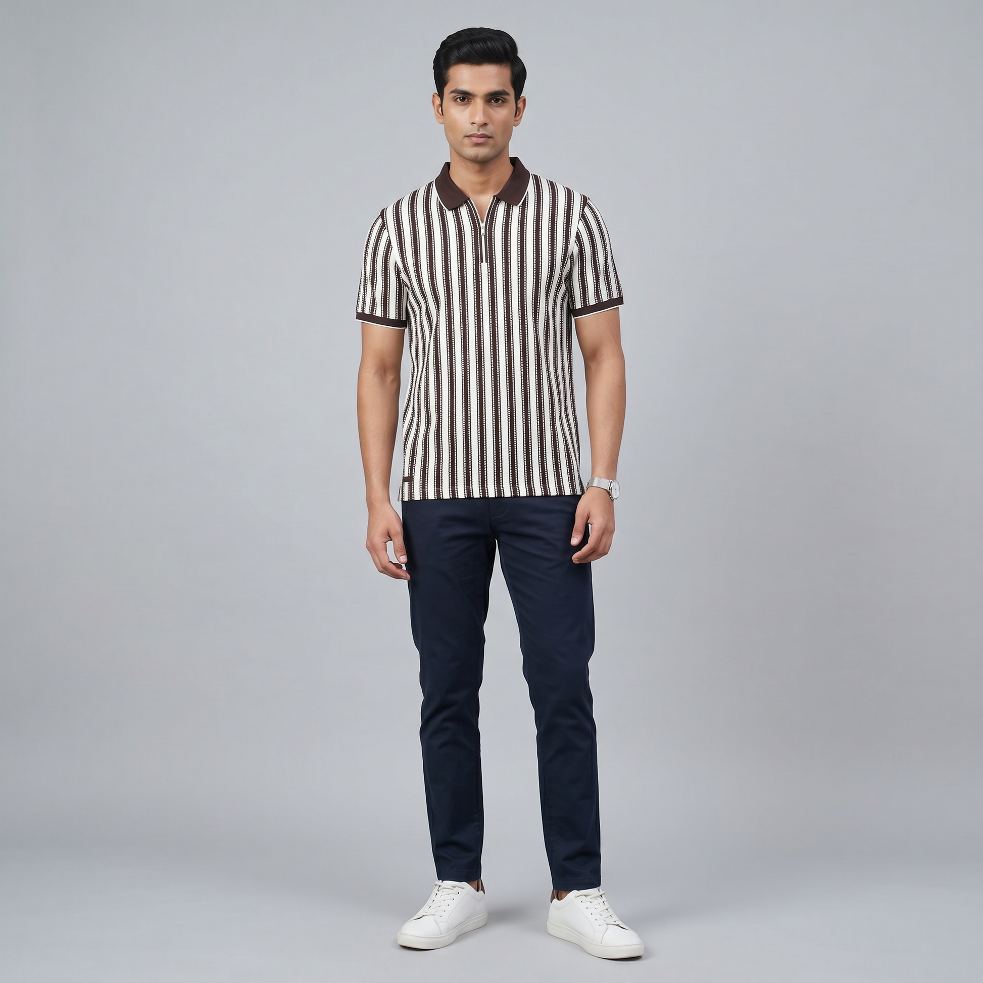 Aviator Striped Polo T-Shirt