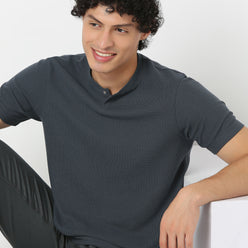 Henley Neck Structured Lumberjack T-Shirt