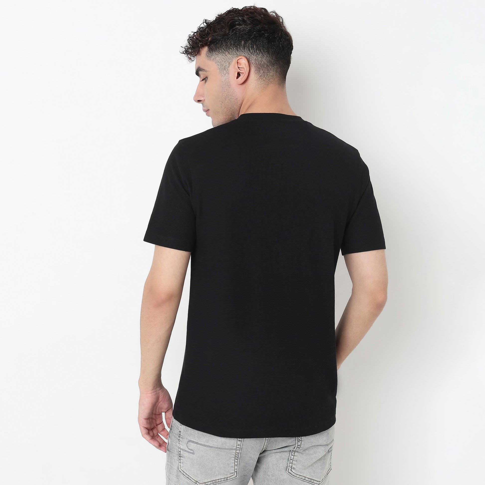 Henley Neck Structured Lumberjack T-Shirt