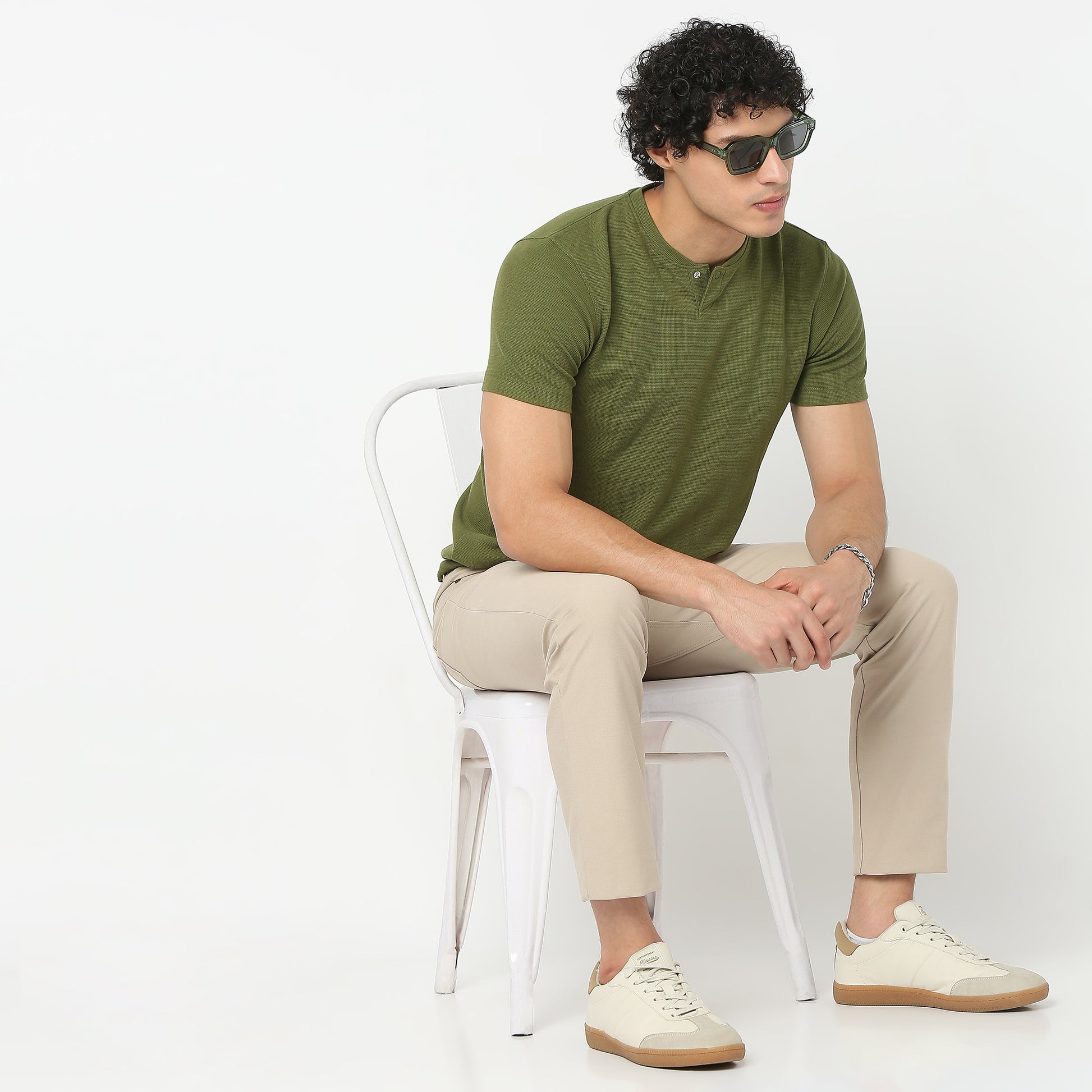 Henley Neck Structured Lumberjack T-Shirt