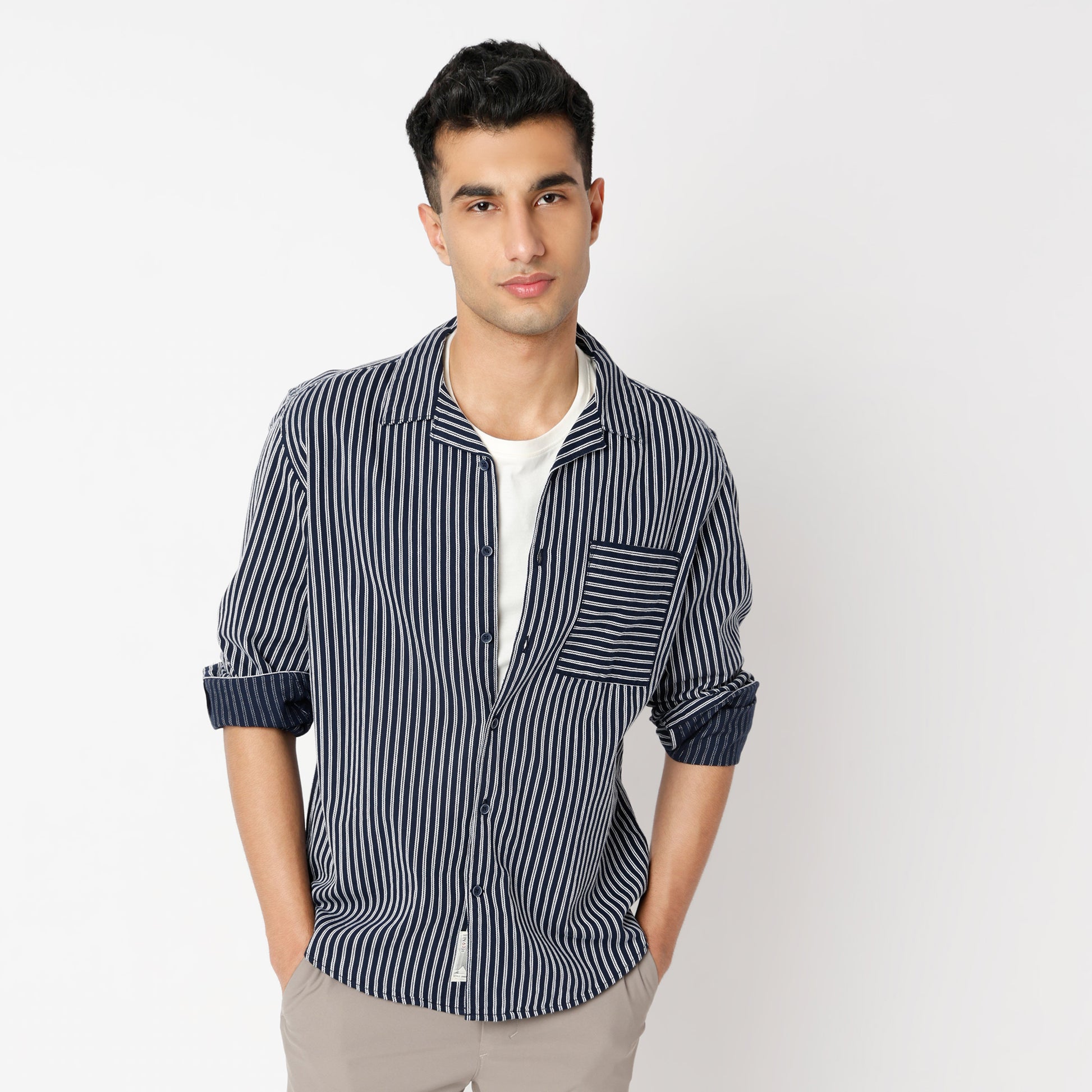 Regular Fit Striped Regular Length Shirt