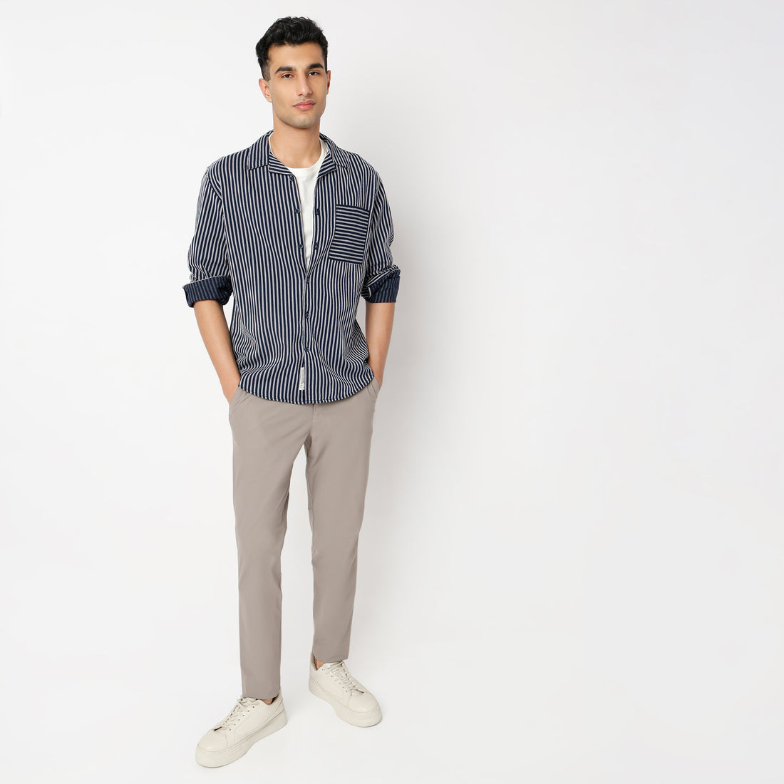 Regular Fit Striped Regular Length Shirt