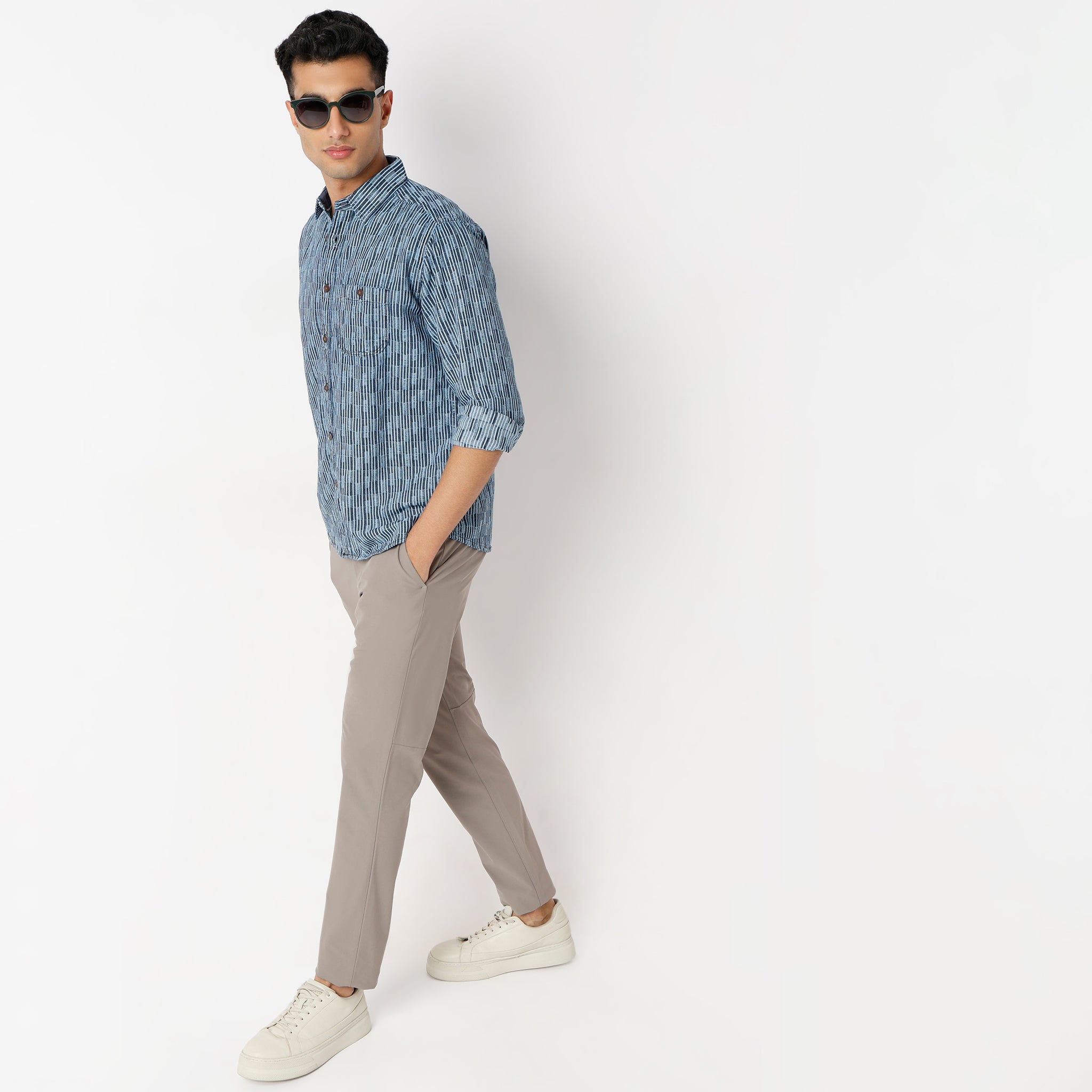 Regular Fit Checkered Regular Length Shirt