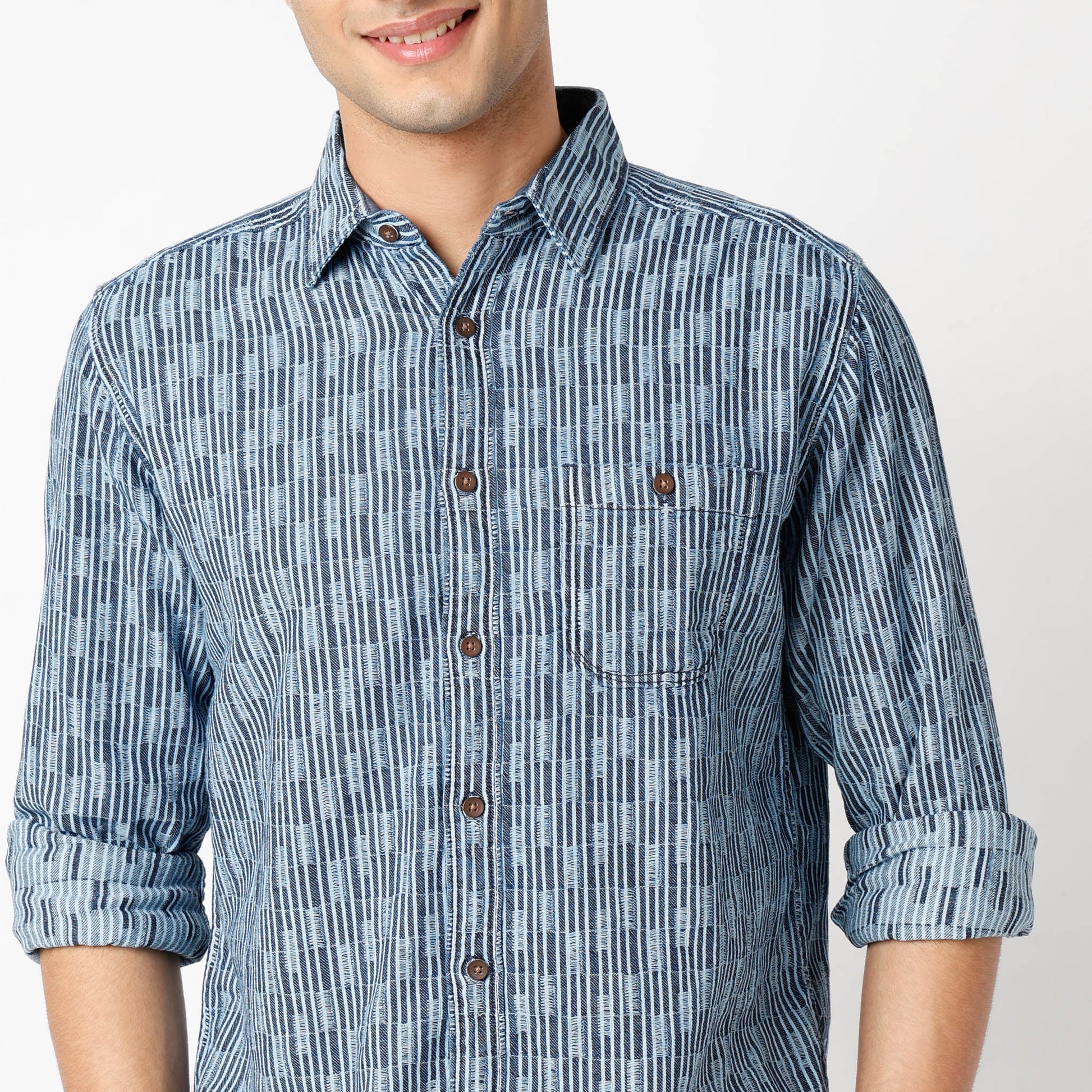 Regular Fit Checkered Regular Length Shirt