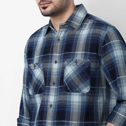 Regular Indigo Check Shirt