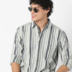 Striped Collar Full Sleeve Shirt
