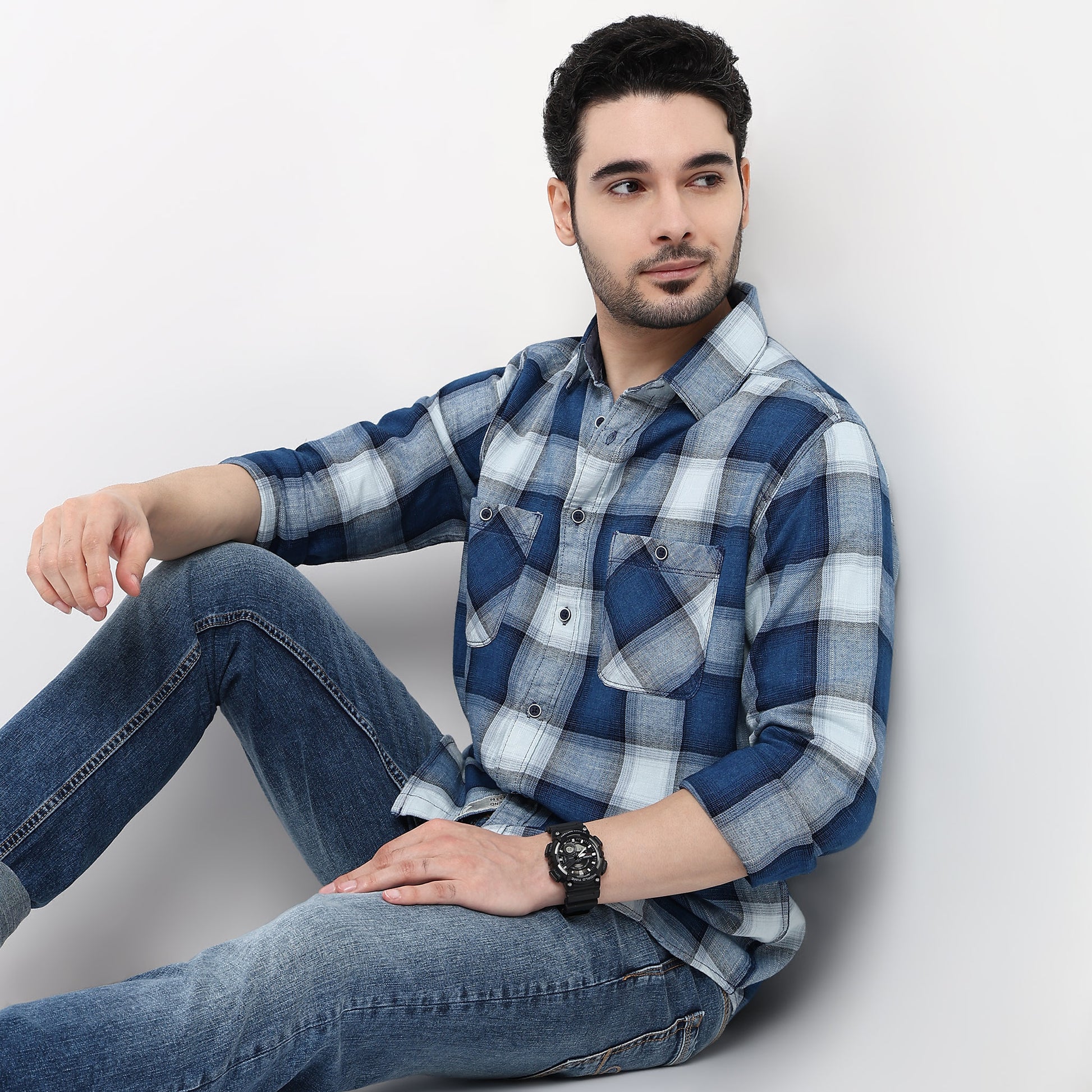 Cruiser Regular Indigo Checkered Shirt